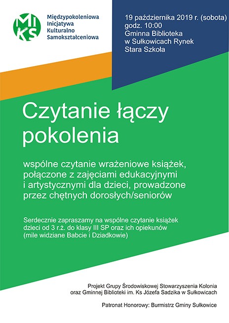 Czytanie łączy pokolenia - zapraszamy