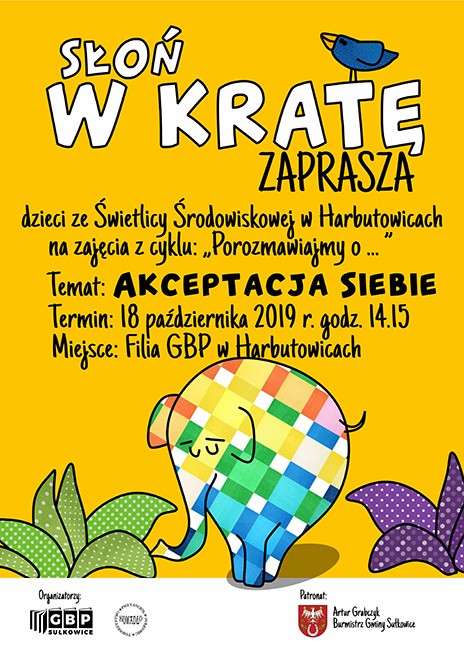Słoń w kratę zaprasza...
