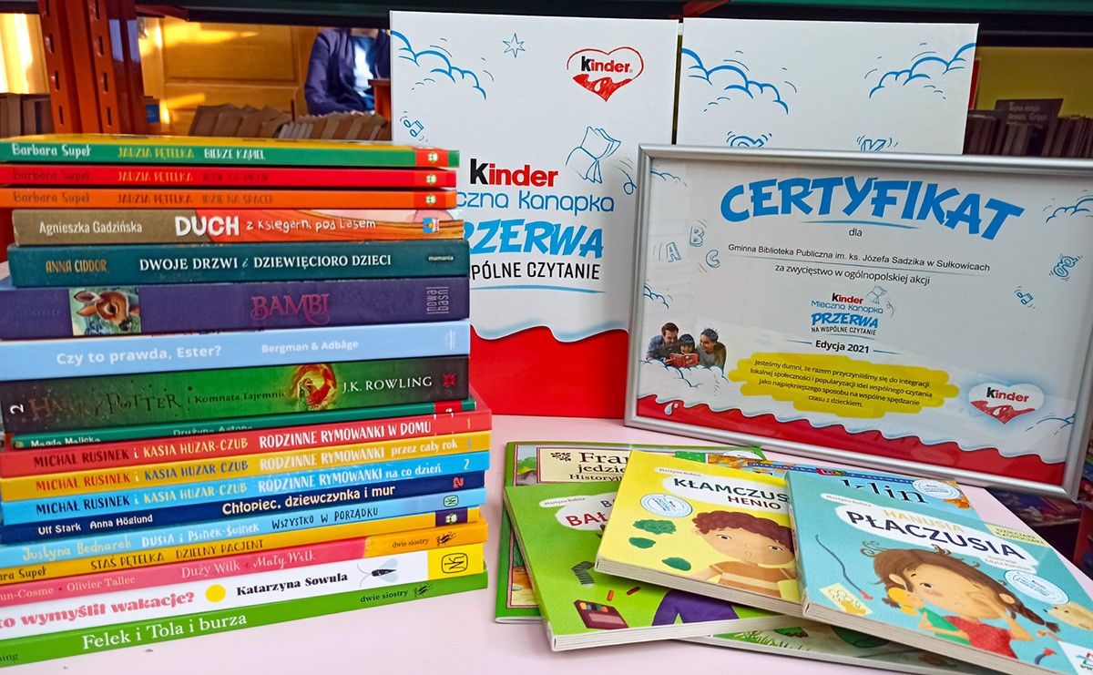 Mamy nagrodę w akcji "Kinder Mleczna Kanapka Przerwa na Wspólne Czytanie" - edycja 2021