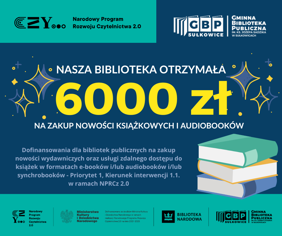 6000 dofinansowania na zakup nowości książkowych