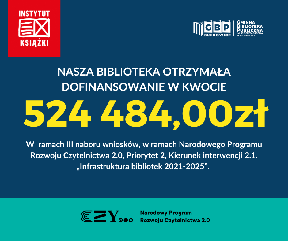 Mamy 524 484,00 zł na modernizację biblioteki