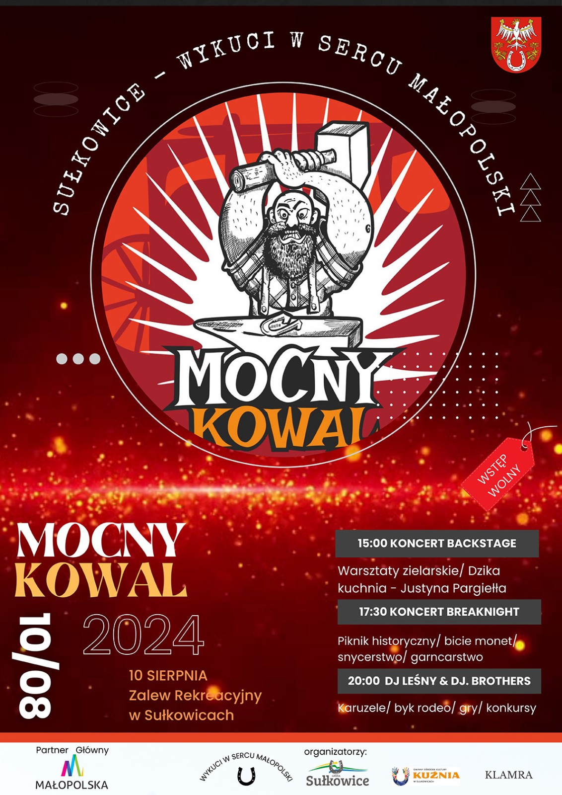 Mocny Kowal 10 sierpnia, na terenie Zalewu Rekreacyjnego w Sułkowicach
