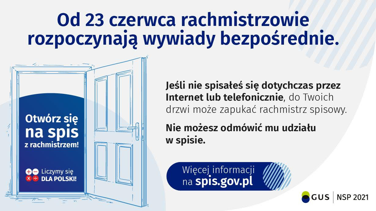 Od 23 czerwca br. rachmistrzowie w terenie